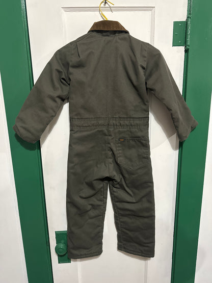 #012225 Key Coveralls Olive Green With Red Lining Size 6
