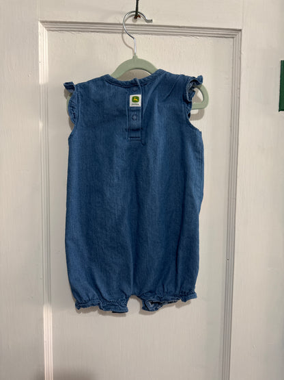 #022825 John Deere Strawberry Outfit Size 6/9 M