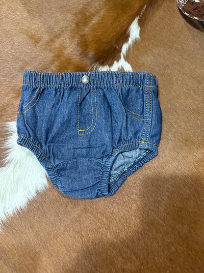 #020725 Wrangler Denim Diaper Cover Size 6/9 M