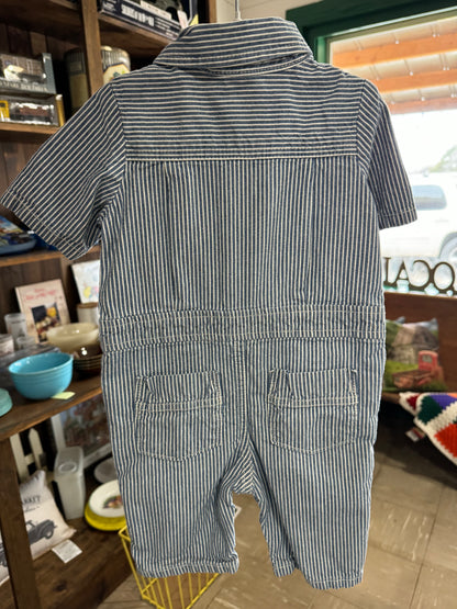 #100324 LW BabyGap Blue/ White Striped Jumpsuit Size 6-12 M