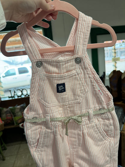 #121024 LW Baby B'Gosh Overalls Pink/White Striped Size 18 M