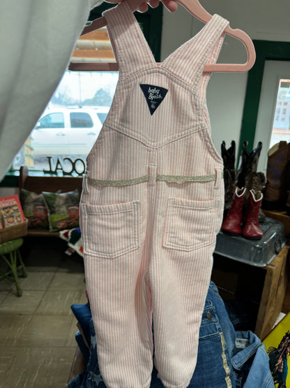 #121024 LW Baby B'Gosh Overalls Pink/White Striped Size 18 M