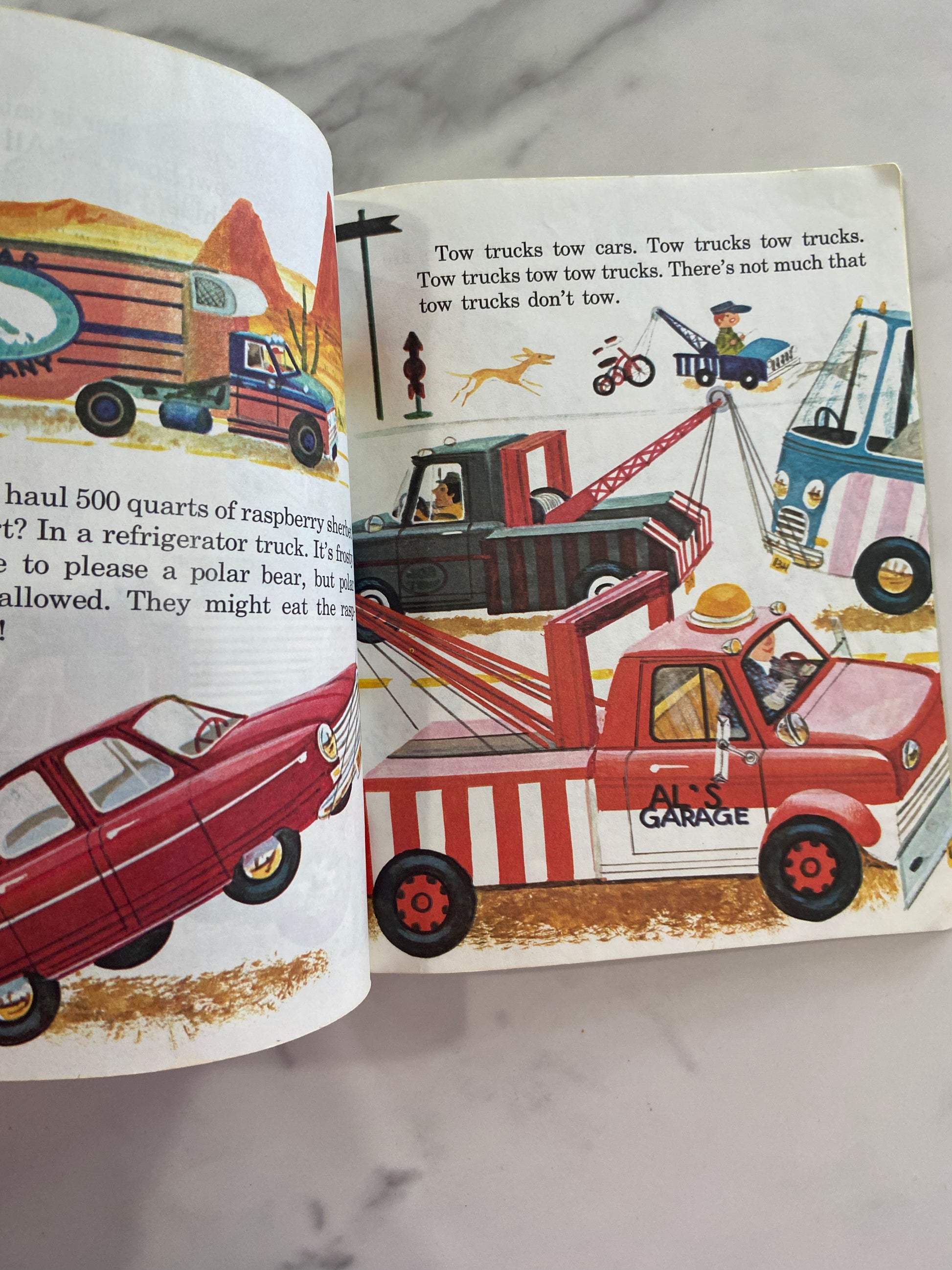 #1025 LW Vintage Let’s Go Trucks Little Golden Book