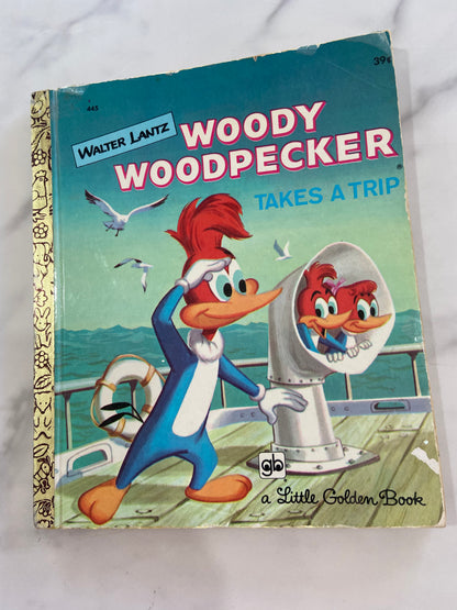 #100 LW Woody Woodpecker Takes A Trip Golden Book