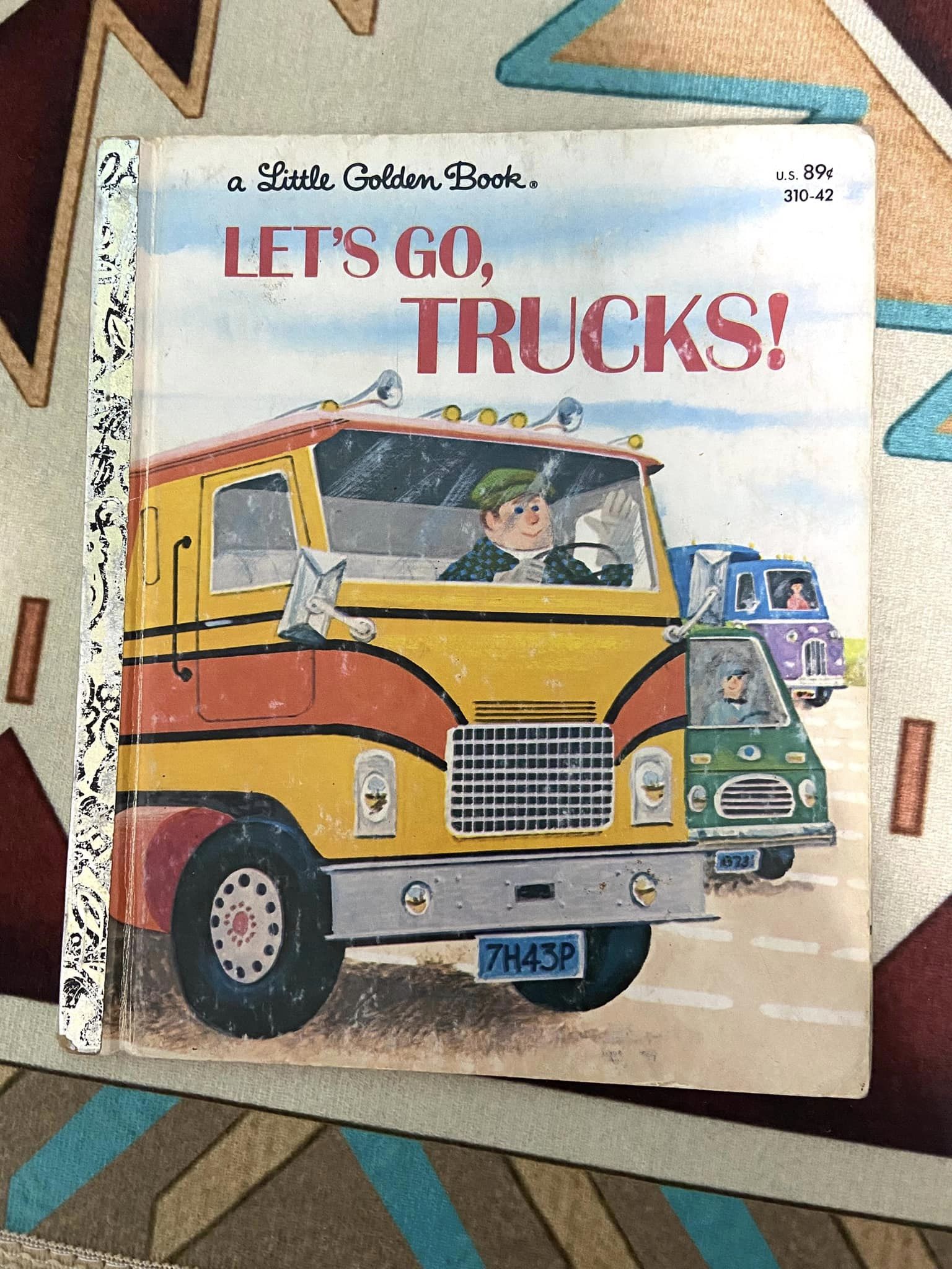 #908 LW Let's Go Trucks Little Golden Book