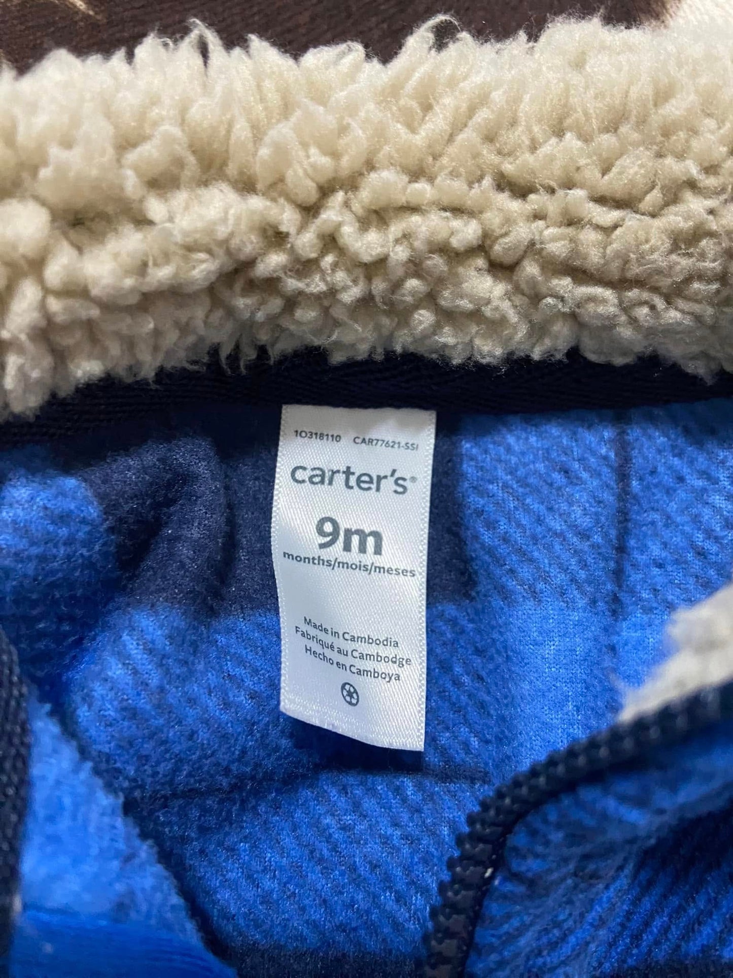 #010225 Carter's Blue Plaid Vest Size 9 M