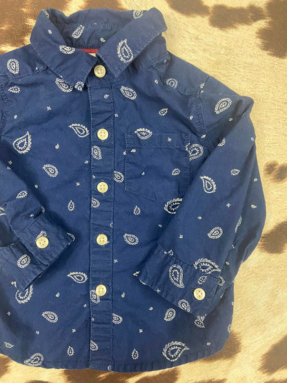 #010225 Carter's Boys Bandana Print Shirt Size 9M