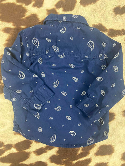 #010225 Carter's Boys Bandana Print Shirt Size 9M