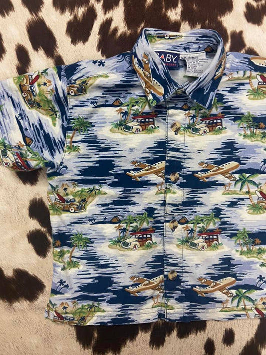 #010325 Baby HeadQuarters Hawaiian Shirt Size 24M