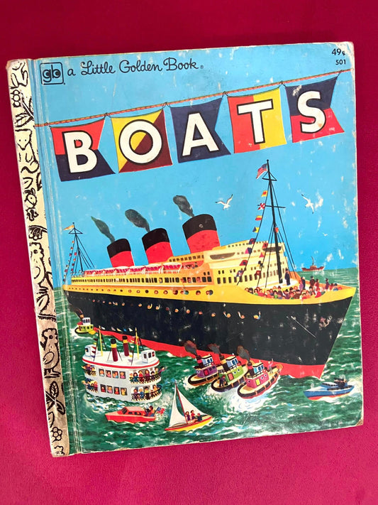 #030124 Little Golden Book Vintage Boats