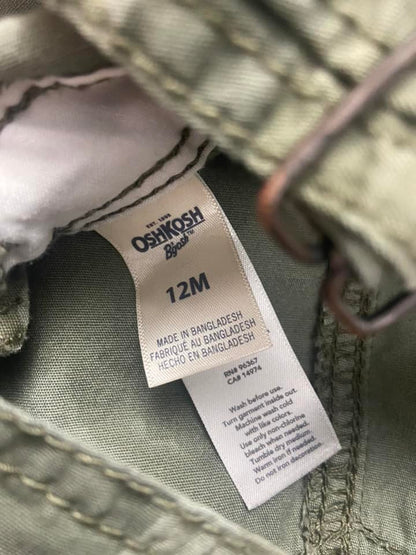 #010425 OshKosh Camo Overalls Size 12m