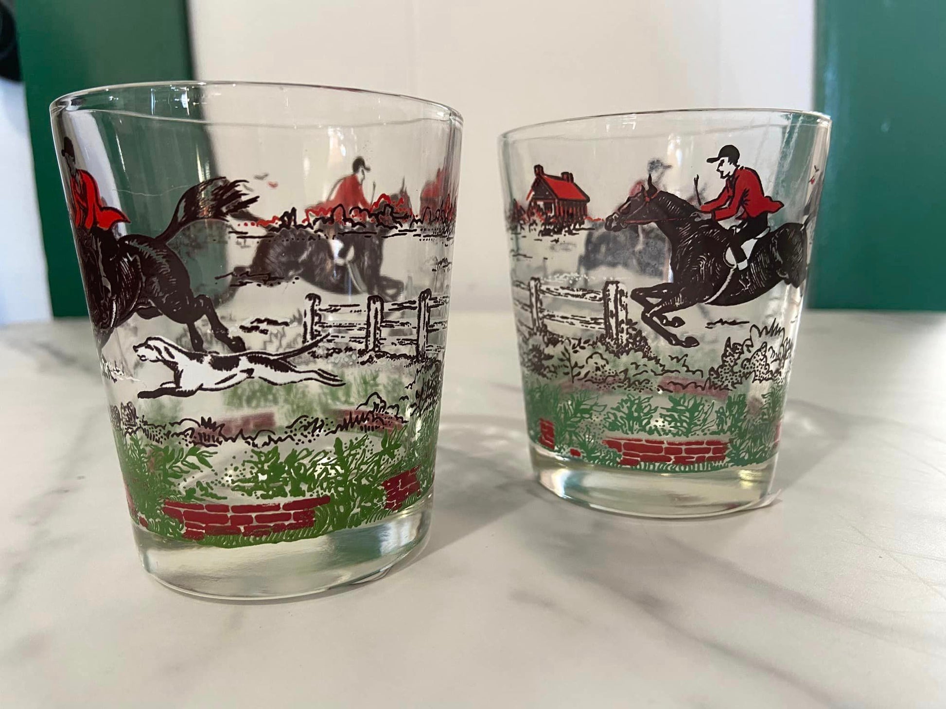 #913 LW Hazel Atlas Horse Whiskey Glass