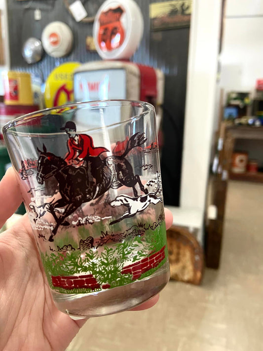 #913 LW Hazel Atlas Horse Whiskey Glass