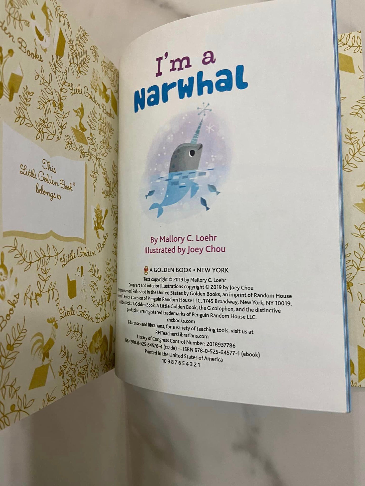 #032224 I'm A Narwhal Little Golden Book