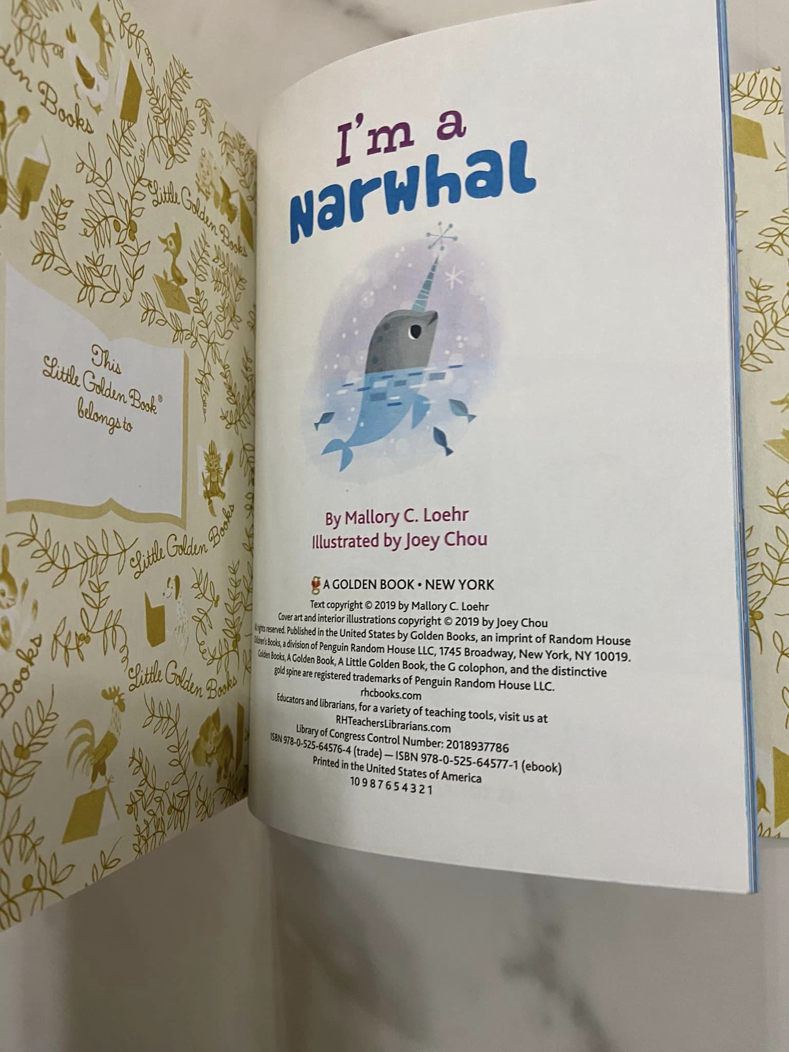 #032224 I'm A Narwhal Little Golden Book