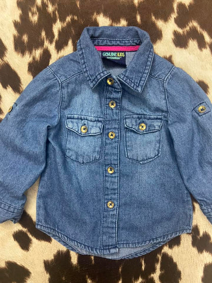 #010325 Genuine Kids By OshKosh Denim Shirt Size 12M