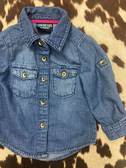 #010325 Genuine Kids By OshKosh Denim Shirt Size 12M