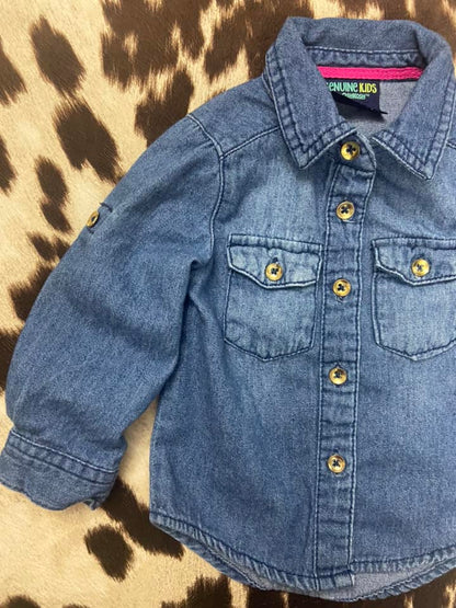 #010325 Genuine Kids By OshKosh Denim Shirt Size 12M