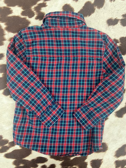 #010425 OshKosh Shirt Size 2T Red Blue Green Plaid