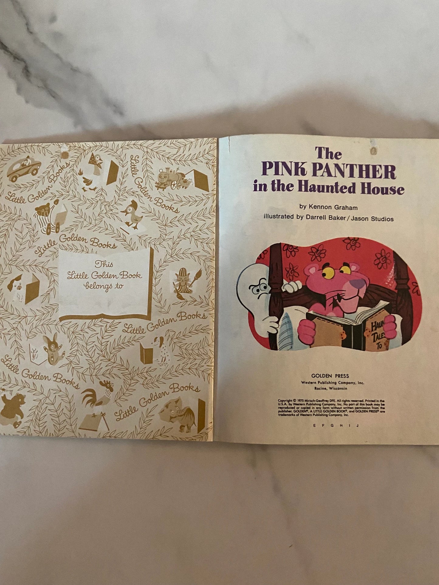 #071924 LW Pink Panther In the Haunted House Little Golden Book