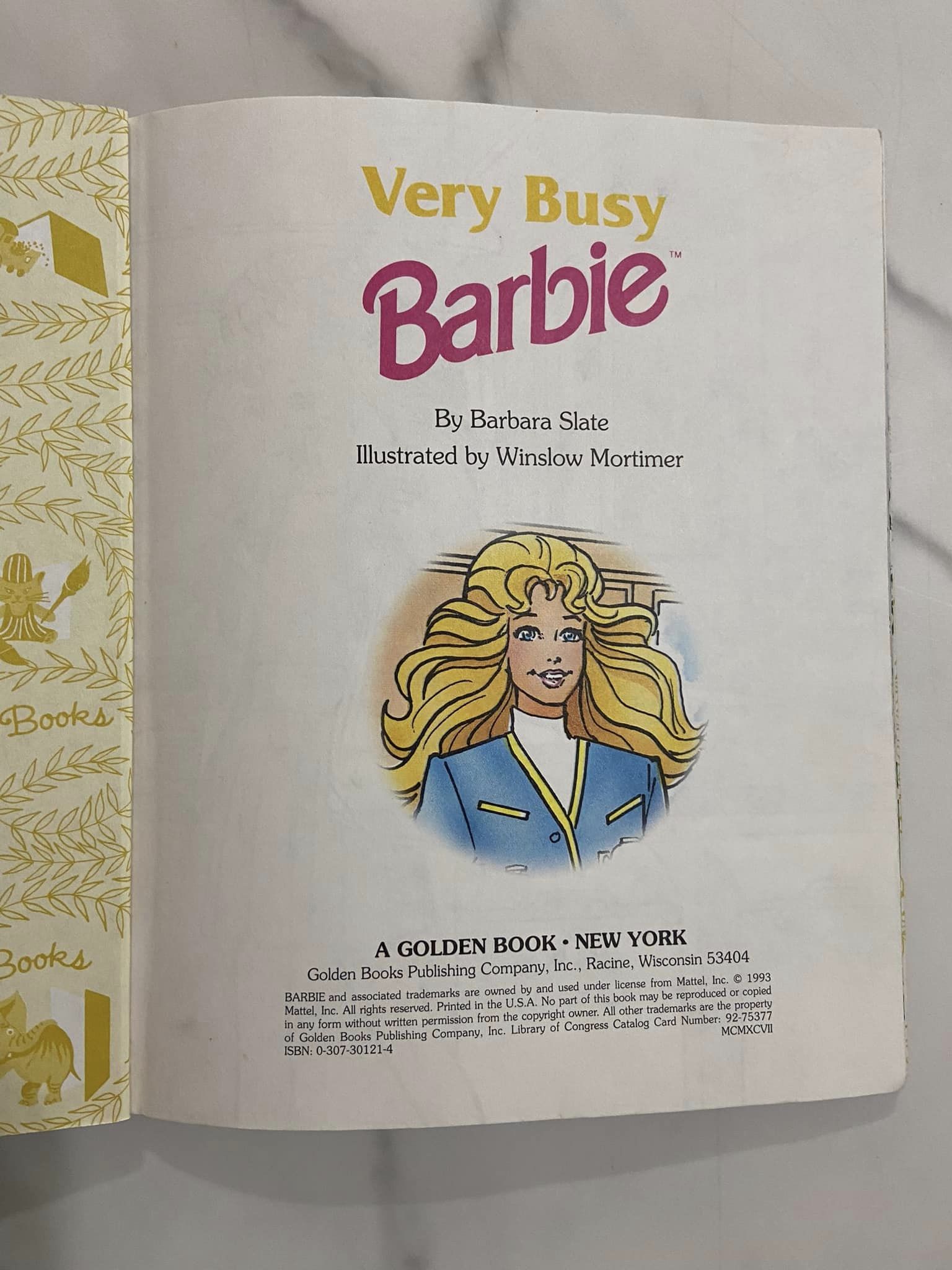 #032224 Very Busy Barbie Little Golden Book